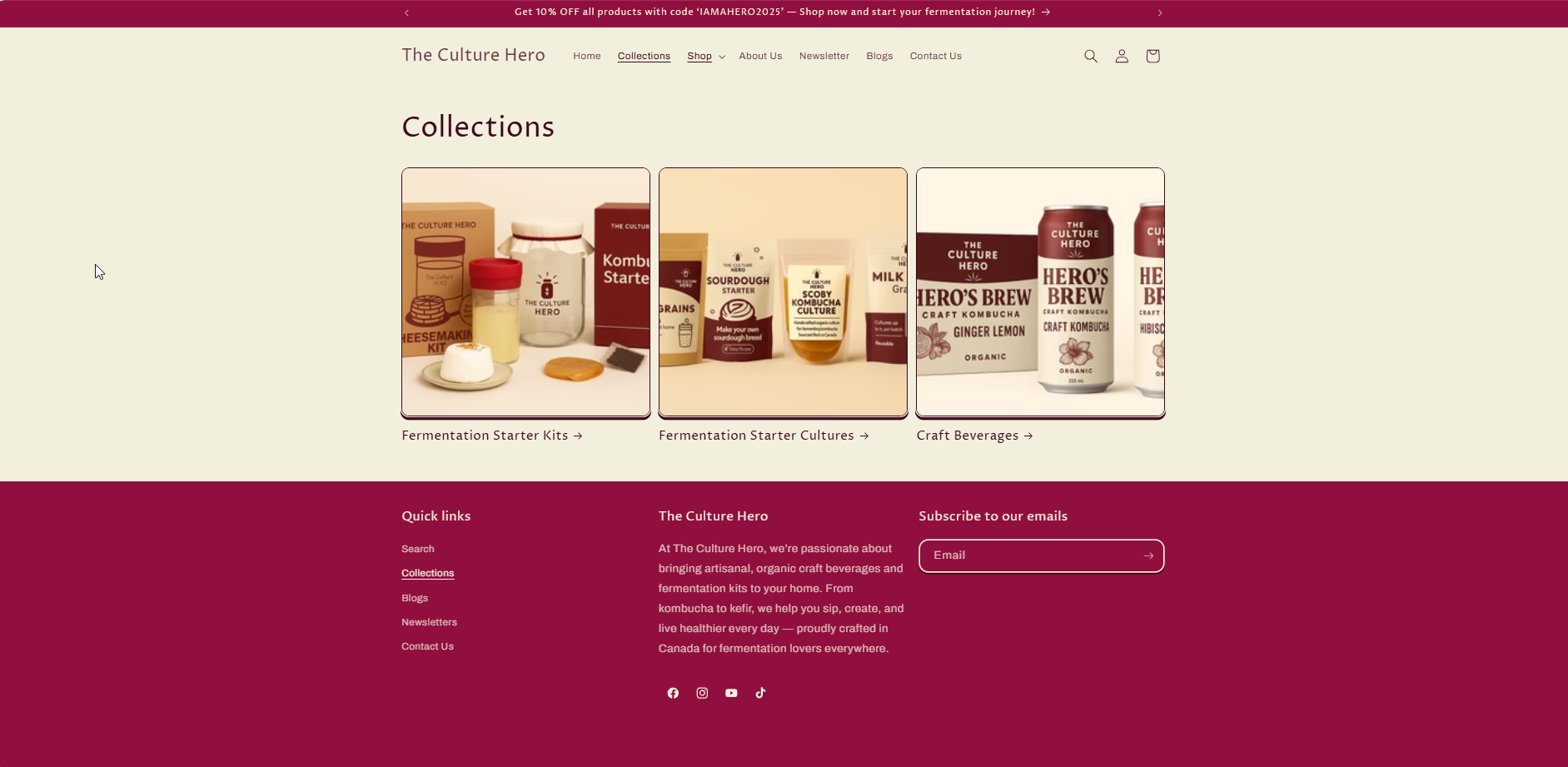 Collections grid showing product categories